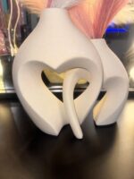 Prime Era White Vases for Decor, Heart Shaped Ceramic Vase Set of 2, Nordic Heart Shaped Vases, Minimalist Decorative Vase for Table Centerpiece Wedding Dining Living Room Office House Decoration - Image 2