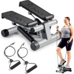 Prime Era Mini Stepper for Exercise at Home, Stair Step Workout Machine with Resistance Band and Over 300lb Weight Capacity, Optional Twist Motion and Free SunnyFit App Connection