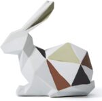 Prime Era Rabbit Statue Bunny Decor Geometric Arts Modern Figurine Polyresin 6.1inch