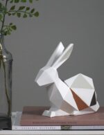 Prime Era Rabbit Statue Bunny Decor Geometric Arts Modern Figurine Polyresin 6.1inch - Image 6