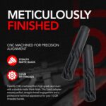 CNC Machined 1/2-28 Thread Adapter for Precision Alignment Applications, 5 Inch Lightweight Aluminum Body, High Accuracy CNC Construction with Durable Matte Black Finish - Image 4