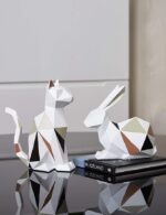 Prime Era Rabbit Statue Bunny Decor Geometric Arts Modern Figurine Polyresin 6.1inch - Image 7