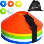 Prime Era Pro Disc Cones (Set of 50) – Soccer Cones for Training with Drawstring Bag & Strap – Agility Cones for Basketball, Football, and Sports Drills