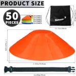 Prime Era Pro Disc Cones (Set of 50) – Soccer Cones for Training with Drawstring Bag & Strap – Agility Cones for Basketball, Football, and Sports Drills - Image 4