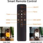 Prime Era Lantern LED Battery Powered Camping Lamp Outdoor Hanging Rechargeable Lantern Flickering Flame Retro Lanterns Remote Control 4 Modes Light Non-Solar 2 Pack - Image 3