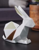 Prime Era Rabbit Statue Bunny Decor Geometric Arts Modern Figurine Polyresin 6.1inch - Image 2