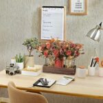 Prime Era 3 Pcs Mason Jar Centerpiece Table Decorations for Dining Table Decor Farmhouse Coffee Table Decor with Wood Tray and Led Light Table Centerpieces for Dining room Kitchen Living Bathroom,Orange - Image 6