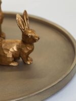 Prime Era Golden Polyresin Bunny Decor Rabbit Figurines, Easter Bunny Statue Set of 3 for Spring Tabletop Decor - Image 4