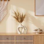 Prime Era White Vases for Decor, Heart Shaped Ceramic Vase Set of 2, Nordic Heart Shaped Vases, Minimalist Decorative Vase for Table Centerpiece Wedding Dining Living Room Office House Decoration - Image 3